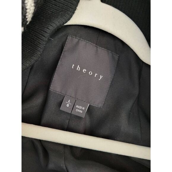 Theory houndstooth wool blend coat L - Picture 10 of 11